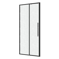 Дверь в нишу Niagara Nova NG-84-L9CHB (90х195) черный матовый,раздвижная влево,стекло шиншилла,1 место