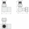 Вентиль 3D левый под шестигранник (G 1/2" НР х G 3/4" НГ)