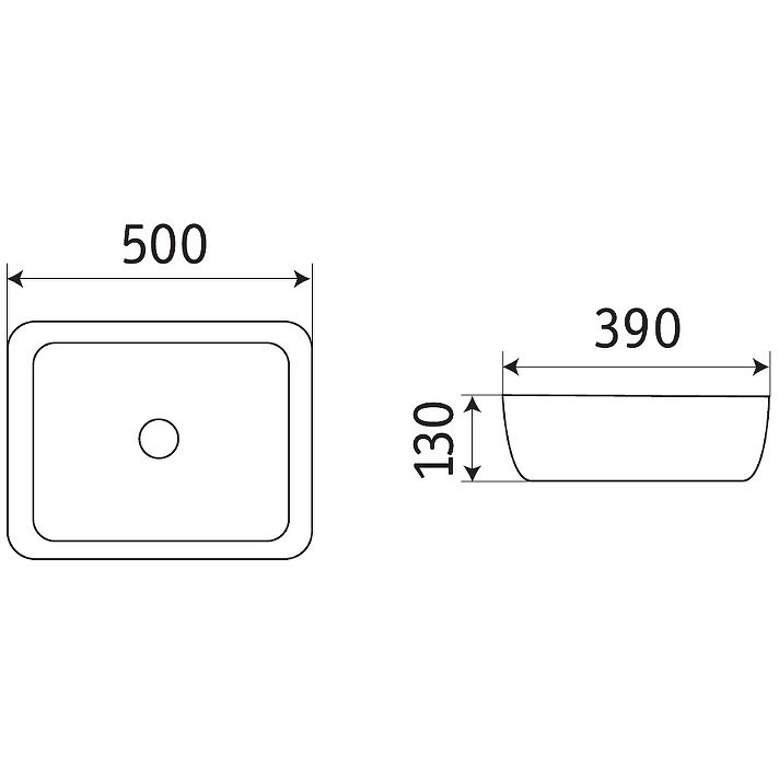 Раковина Ceramalux накладная 2105B цвет черный