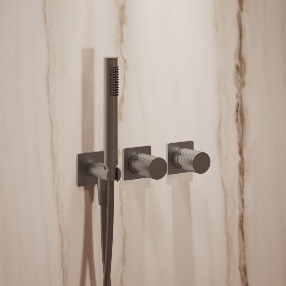 Душевой комплект Альто (Alto) VSFW-6AL1GM встраиваемый, 2 режима, 30см S304 верх душ, вороненая сталь