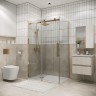 Душевое ограждение Grossman Classic 100.K33.04.110.32.00-200.K33.04.80.32.00 (110х80х195) раздвижная,золото сатин,стекло прозрачное,2 места
