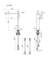 Смеситель для раковины высокий SANCOS Linn, черный матовый, арт. SC9020MB