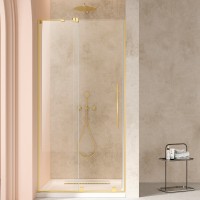 Душевая дверь Волк-Ин (Walk-In) VDS-4WSL120CLG-L, 1200, брашированное золото, стекло прозрачное, левая