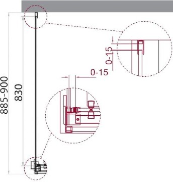 Боковая панель BelBagno ACQUA-90-FIX-C-Cr