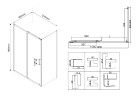 Душевой уголок City VSR-5CT9012CL, 1200*900, хром, стекло прозрачное