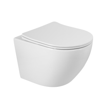 Унитаз подвесной безободковый с сиденьем BelBagno SFERA-R BB046CHR/SC