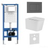 Комплект 3в1 IBERICA BLANCA инсталляция SILENCIO, унитаз TOLEDO ALTO белый, кнопка смыва ESTI-S серый матовый (IB001.TLA.234.856)