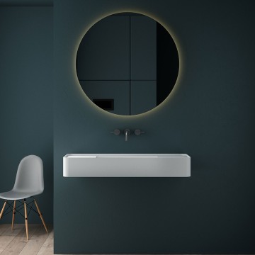 Раковина Солид Серфейс (Solid Surface) Vincea VWB-6S312MW, 1200*400*150, подвесная, цвет белый матовый