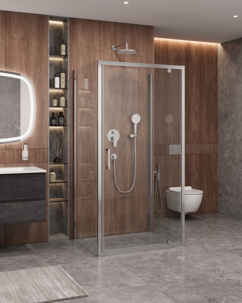 Душевой уголок П-ОБРАЗНЫЙ CEZARES MOLVENO-BA2-100/90-C-Cr-IV