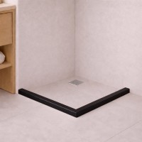 Цокольная опора, квадратная, чёрная RGW SBA-10 B для душевого ограждения (900х900мм)