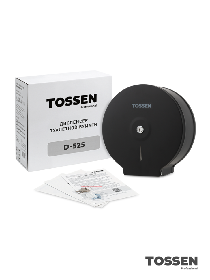 TOSSEN D-525 MB - диспенсер туалетной бумаги (коллекция «Матовый чёрный»)