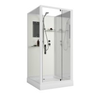 Душевая кабина Niagara Standart ST80/15Q/BK (80х80х200) квадрат,поддон 15см,распашная,проф.белый,без крыши,3 места