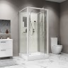 Душевая кабина Niagara Standart ST80/15Q/BK (80х80х200) квадрат,поддон 15см,распашная,проф.белый,без крыши,3 места