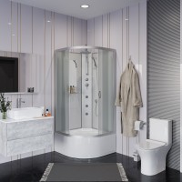 Душевая кабина Niagara Classic NG-2307-14BKTG (80х80х210) высокий поддон(40см),стекло матовое,4 места