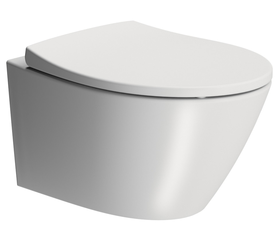 Унитаз подвесной безободковый GSI MODO 9816FR509 520 мм х 370 мм, с Swirlflush, с креплением, цвет Белый матовый (старый артикул 981609 / 9816FR209)