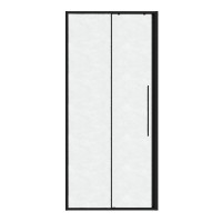 Дверь в нишу Niagara Nova NG-84-L10CHB (100х195) черный матовый,раздвижная влево,стекло шиншилла,1 место