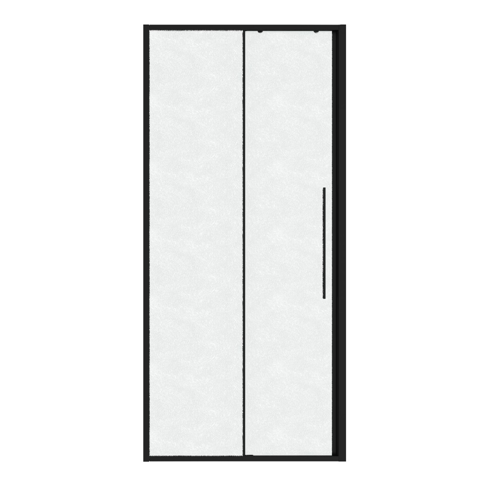 Дверь в нишу Niagara Nova NG-84-L10CHB (100х195) черный матовый,раздвижная влево,стекло шиншилла,1 место