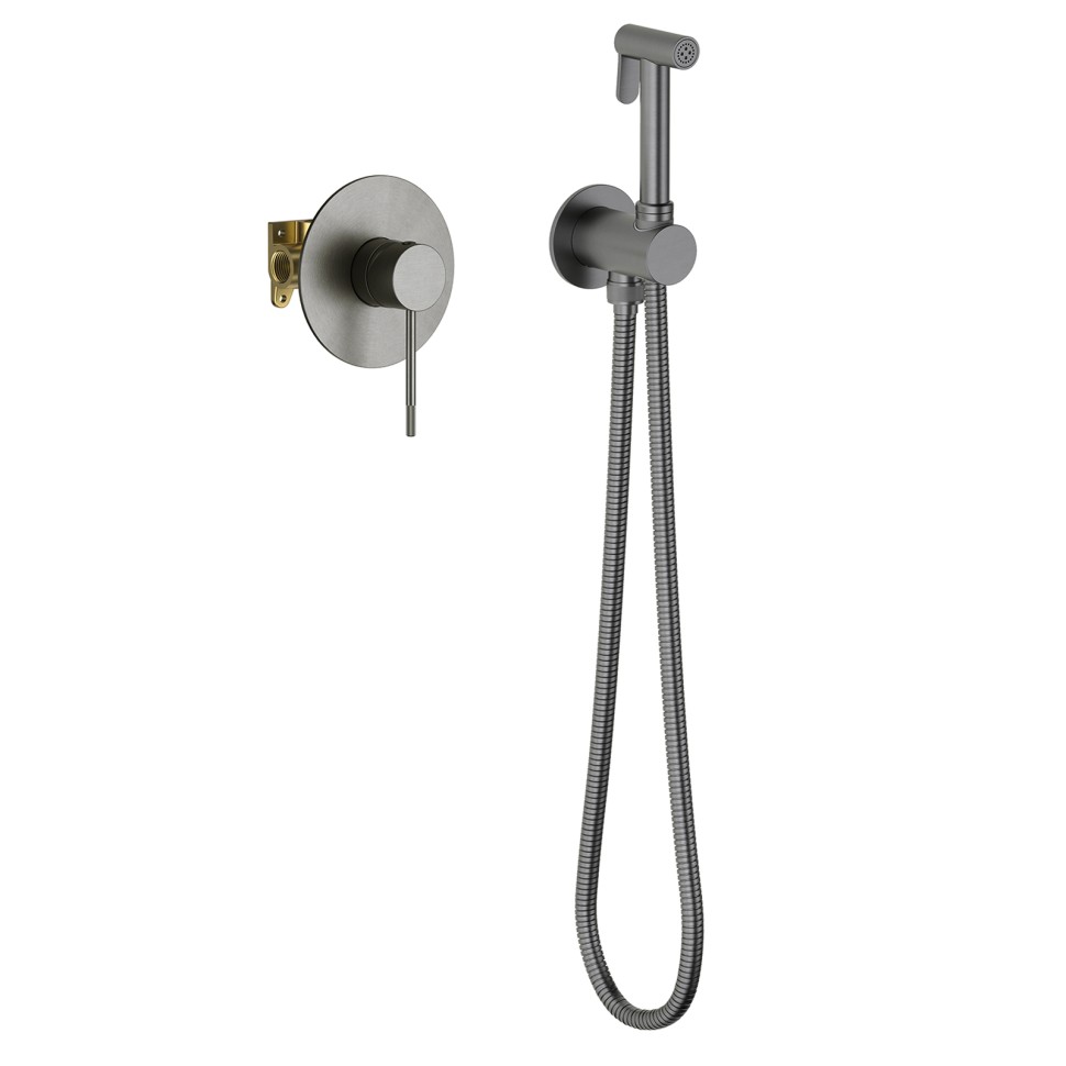 Смеситель встроенный с гигиеническим душем Timo Saona 2389/18SM черное золото