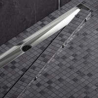 Душевой лоток TIMO Drain System 700 с двусторонней панелью "plate" под плитку, Хром