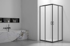Душевой угол Veconi Rovigo RV-101B, 900x900x1900, черный, стекло прозрачное New