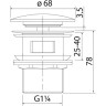 Донный клапан Clik-clak MILLEAU PD1GW/WO с керамической накладкой (глянцевый белый) для раковины с переливом
