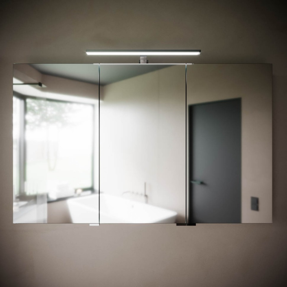 Зеркальный шкаф для ванной комнаты SANCOS Hilton 1200x148х740 мм, с LED подсветкой,арт. Z1200