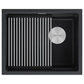 Мойка LUMI-PRO 55 UNI, IT-GRANIT, LU-PRO 55-BLM, черный, 550х450, Paulmark