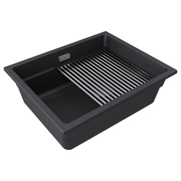 Мойка LUMI-PRO 55 UNI, IT-GRANIT, LU-PRO 55-BLM, черный, 550х450, Paulmark