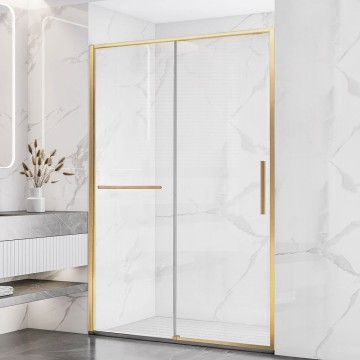 Душевая дверь Слим Софт (Slim Soft) VDS-1SS140CLG, 1400, брашированное золото, стекло прозрачное