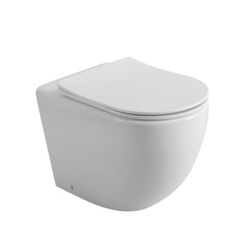 Унитаз приставной безободковый с сиденьем BelBagno BB2141CBR/SC
