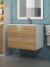 Тумба под раковину для ванной Uperwood Barsa 70 см, подвесная, белая/дуб сонома