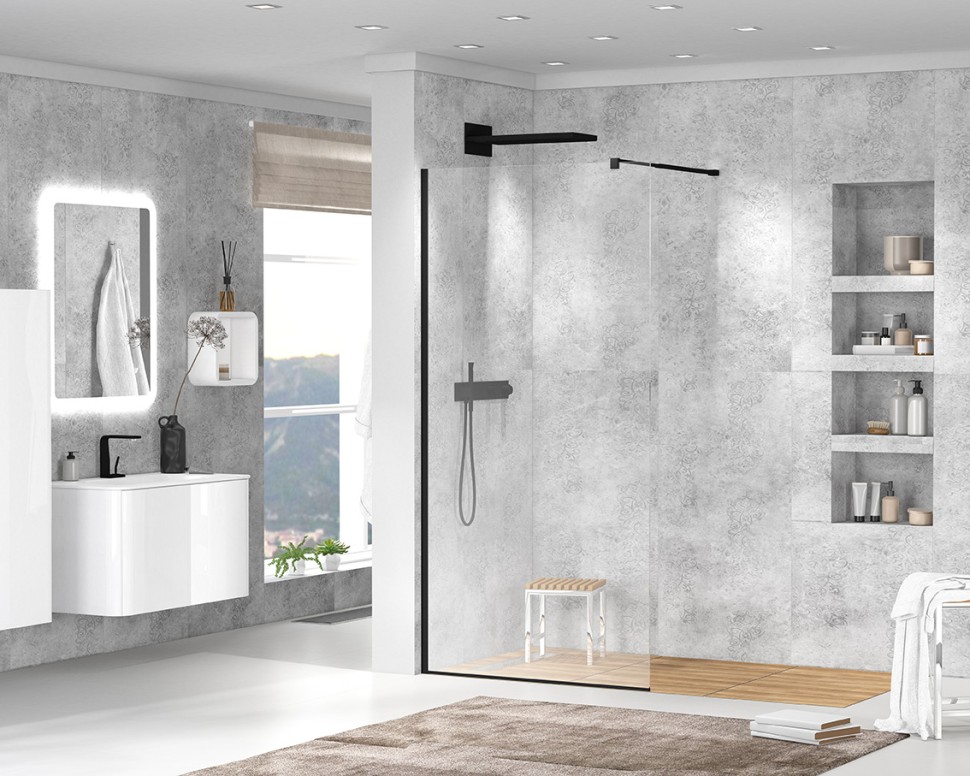 Душевая перегородка CEZARES LIBERTA-L-1-105-C-NERO