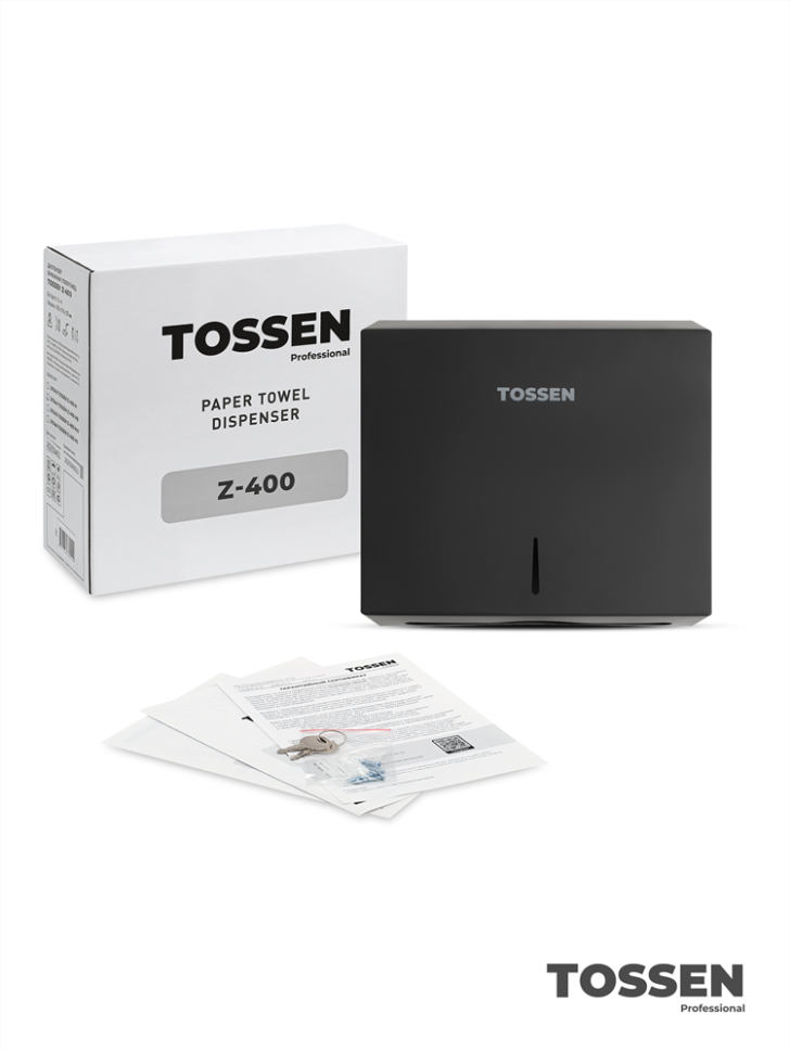 TOSSEN Z-400 MB - диспенсер бумажных полотенец (коллекция «Матовый чёрный»)