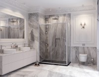 Душевое ограждение Ambassador Forsa 17021120AX-90AX (140х90х200) прямоугольник,хром,стекло прозрачное,раздвижная,2 места