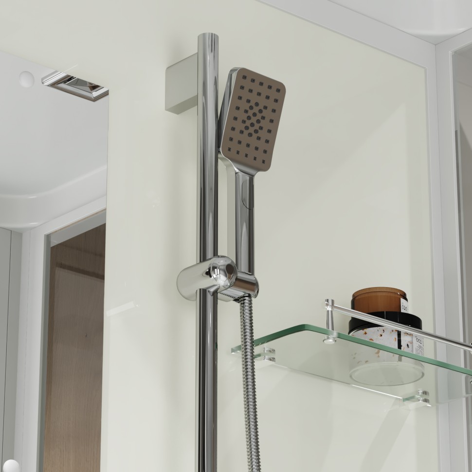 Душевая кабина Niagara Standart ST90/15Q (90х90х215) квадрат,поддон 15см,распашная,проф.белый,3 места