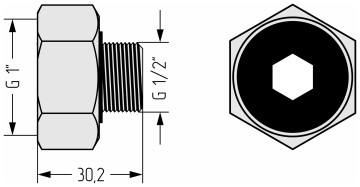 Комплект фитингов прямой (G 1" НГ х G 1/2" НР) / 2 шт.