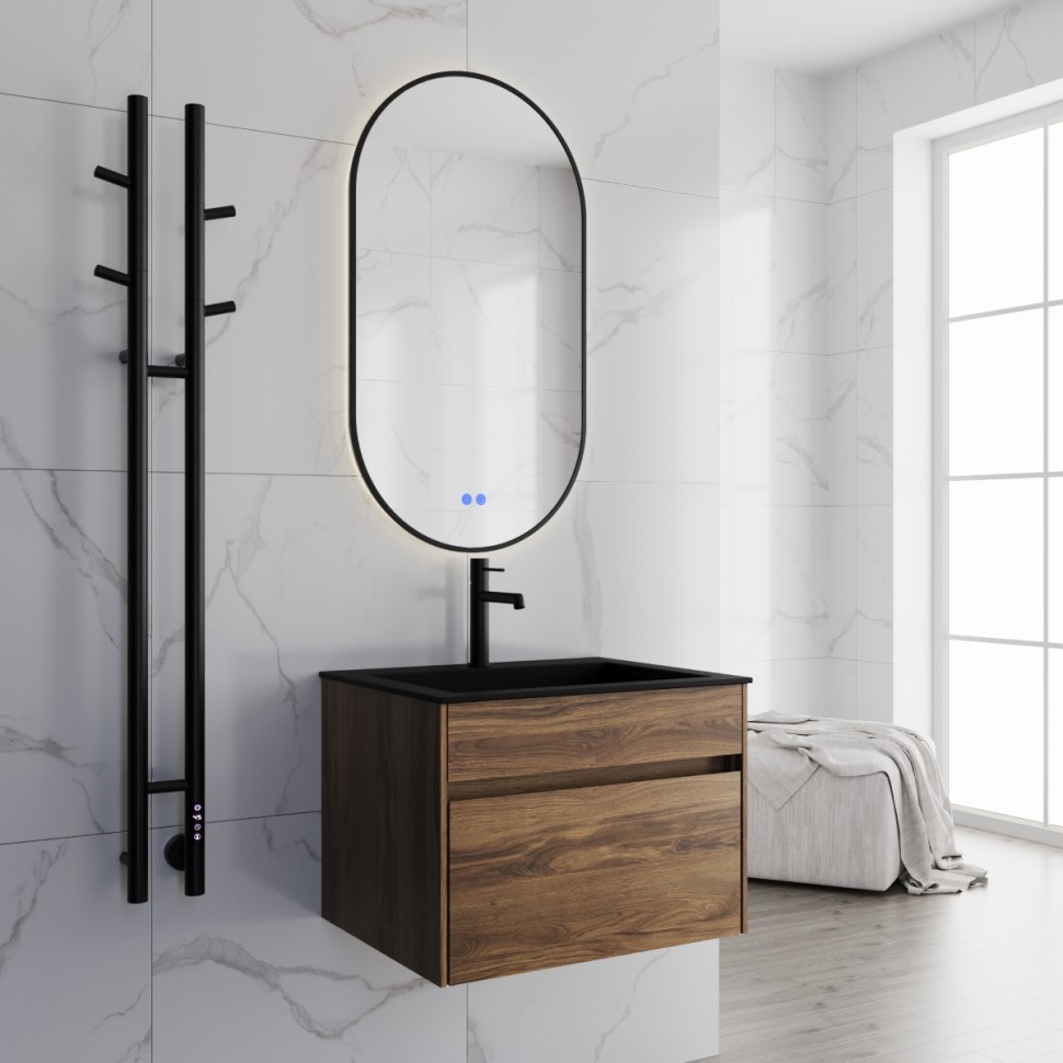 Полотенцесушитель электрический Vincea VTD-1D2BE 25х130, черный, таймер