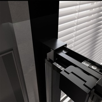 Душевой угол Veconi Premium Trento PTC-SP-30B, 1400х1000x2000, черный матовый, стекло прозрачное