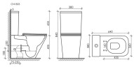 Бачок для унитаза CUBIC Rimless, двойной смыв 3/6 арматура Ceramicanova