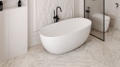 Ванна из искусственного камня ABBER Stein AS9624-1.6 белая матовая