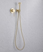 Смеситель ABBER Emotion AF8825G с гигиеническим душем, золото матовое