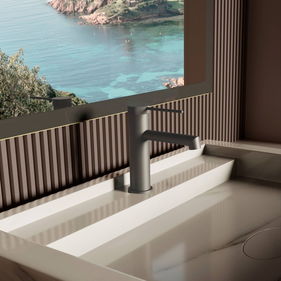 Смеситель для раковины Rim VBF-2RM1GM однорычажный, вороненая сталь