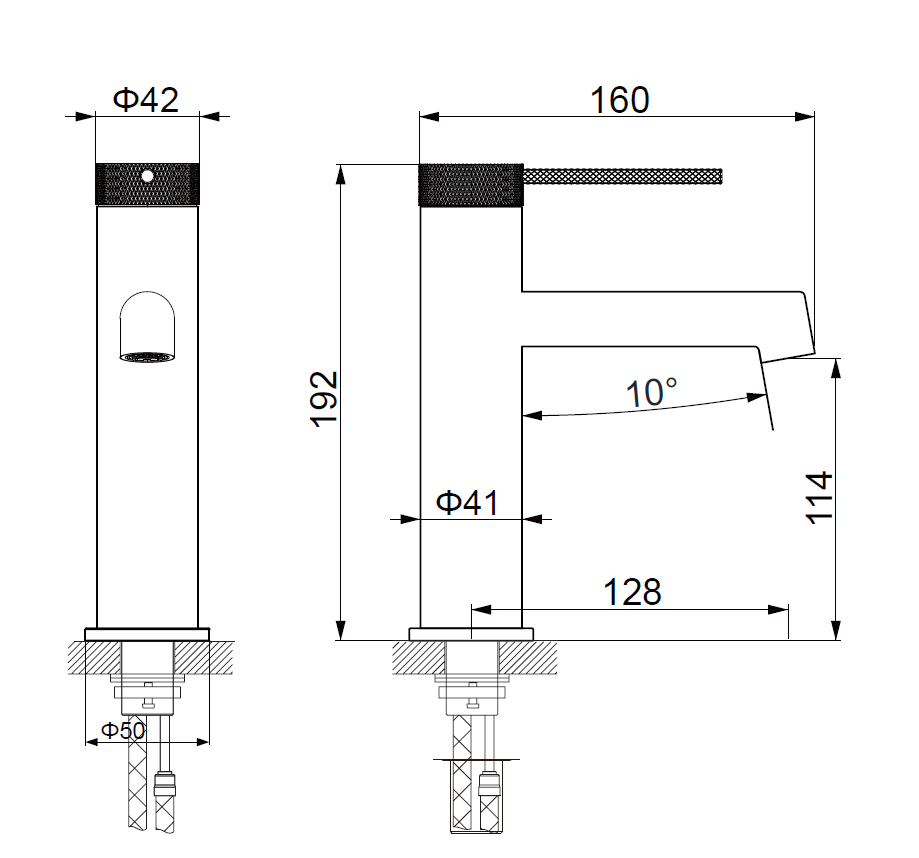Смеситель для раковины Rim VBF-2RM1GM однорычажный, вороненая сталь