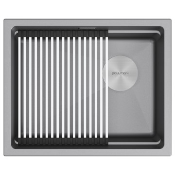 Мойка LUMI-PRO 55 UNI, IT-GRANIT, LU-PRO 55-GRM, серый металлик, 550х450, Paulmark