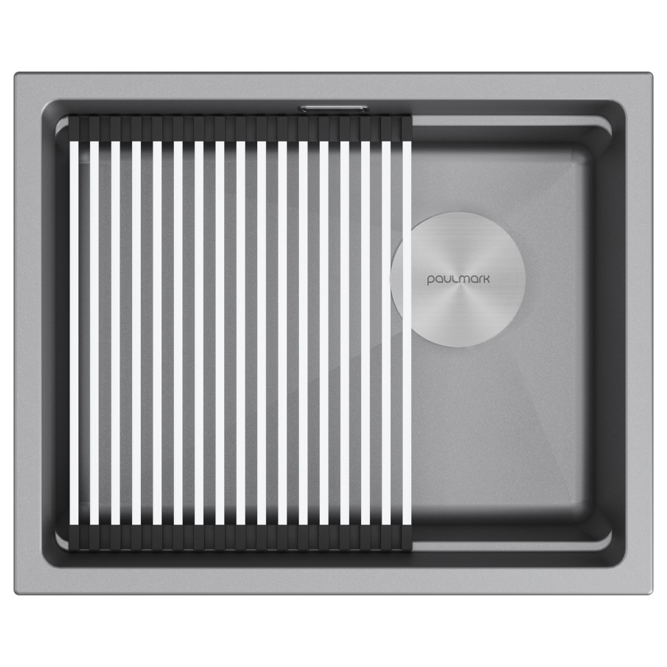 Мойка LUMI-PRO 55 UNI, IT-GRANIT, LU-PRO 55-GRM, серый металлик, 550х450, Paulmark