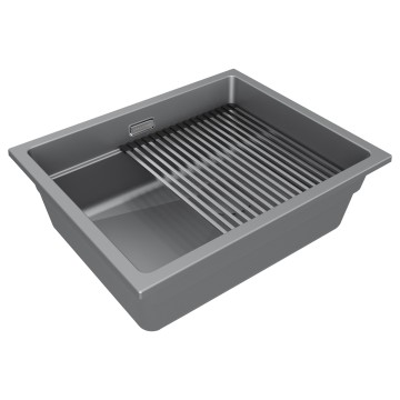 Мойка LUMI-PRO 55 UNI, IT-GRANIT, LU-PRO 55-GRM, серый металлик, 550х450, Paulmark