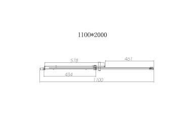 Душевая дверь Дайс (Dice) VDS-4D110CL, 1100, хром, стекло прозрачное