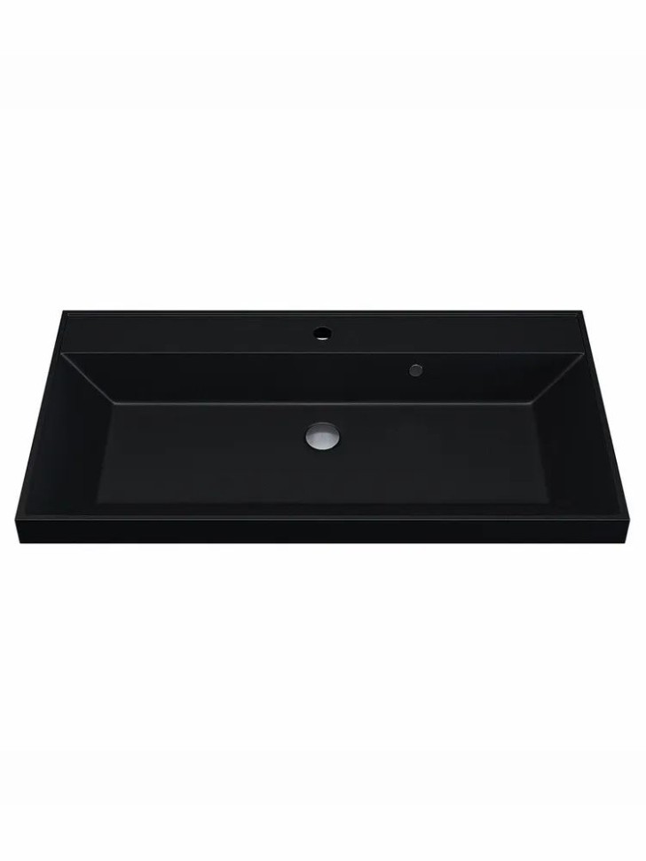 Раковина для ванной 100 см, Uperwood Classic Quartz, кварцевая, черная матовая, космос