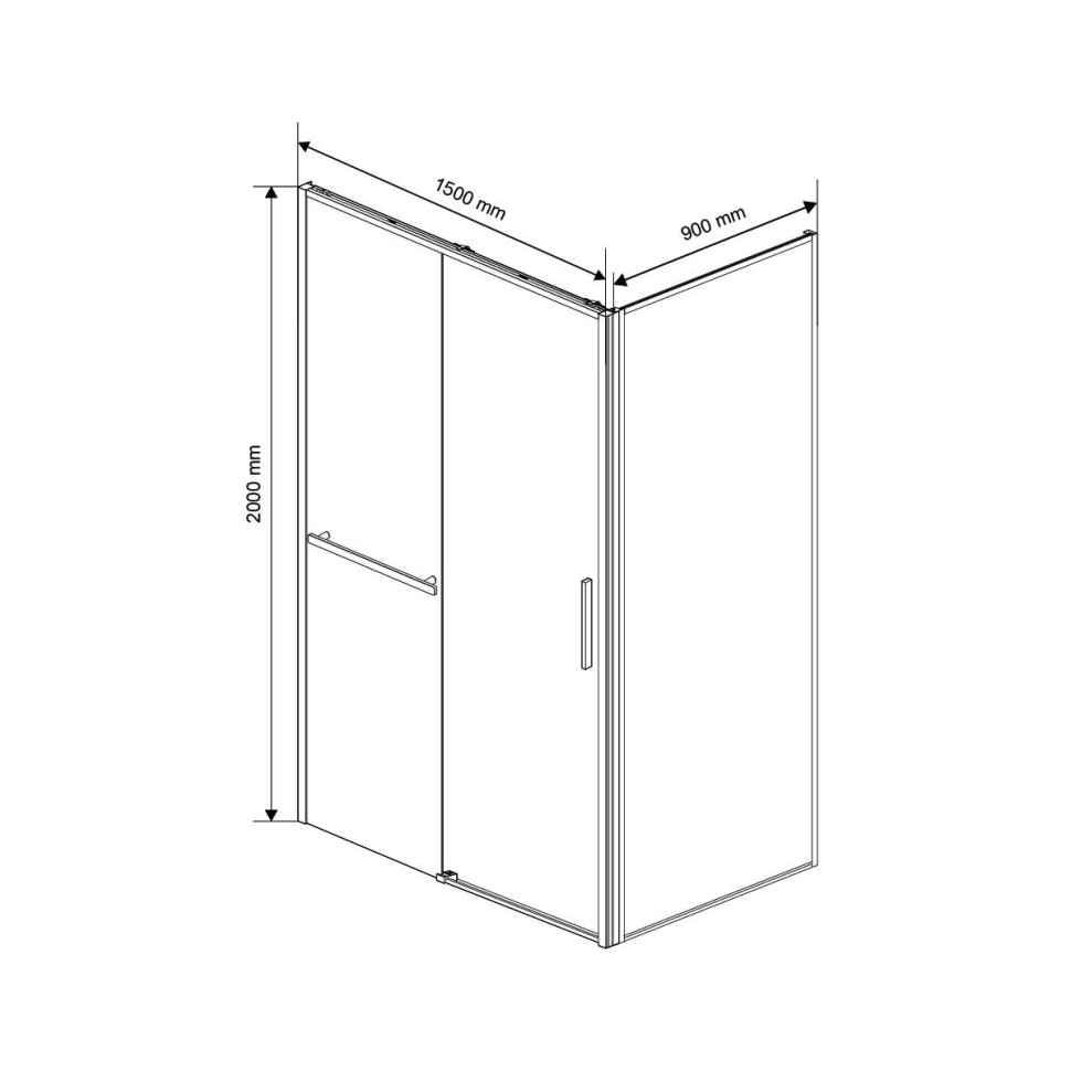 Душевой уголок Slim Soft VSR-1SS9015CL, 1500*900, хром, стекло прозрачное