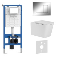 Комплект 3в1 IBERICA BLANCA инсталляция SILENCIO, унитаз TOLEDO ALTO белый, кнопка смыва ESTI-S хром глянцевый (IB001.TLA.231.852)